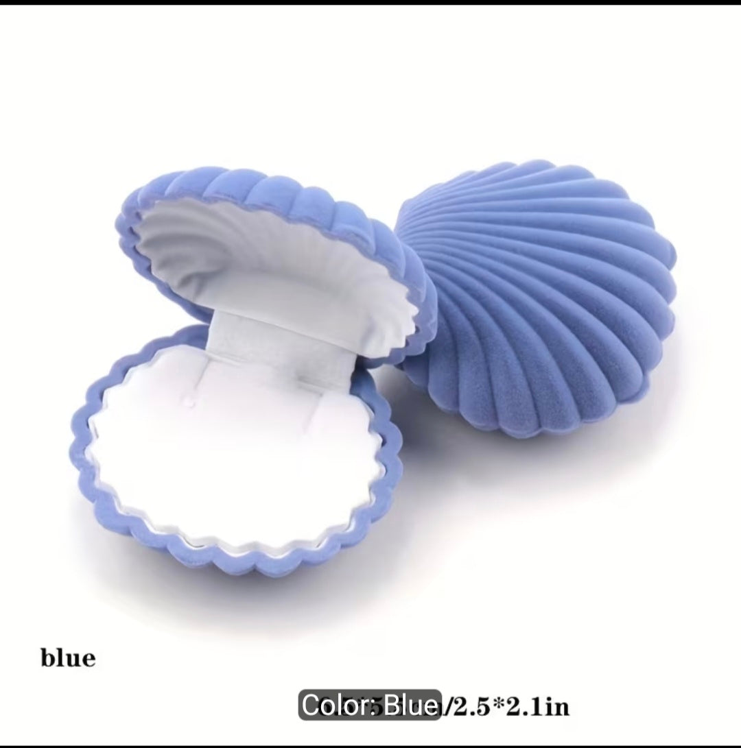 Seashell Velvet Jewelry Gift Box – Elegant Ring & Keepsake Storage Case